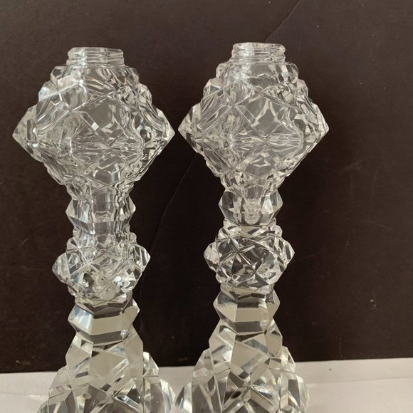 RARE VINTAGE BIRKS CRYSTAL SALT & PEPPER SHAKERS 8